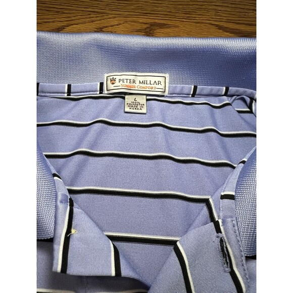 Peter Millar Summer Comfort Polo Shirt Large XL Golf Mens Plaid Stripes LOT2 - Picture 10 of 15